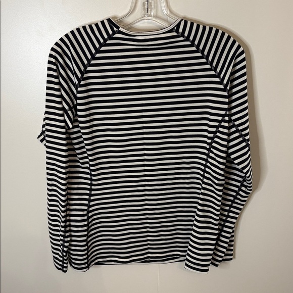 Coolibar Black and White Striped Activewear Top - Picture 3 of 3